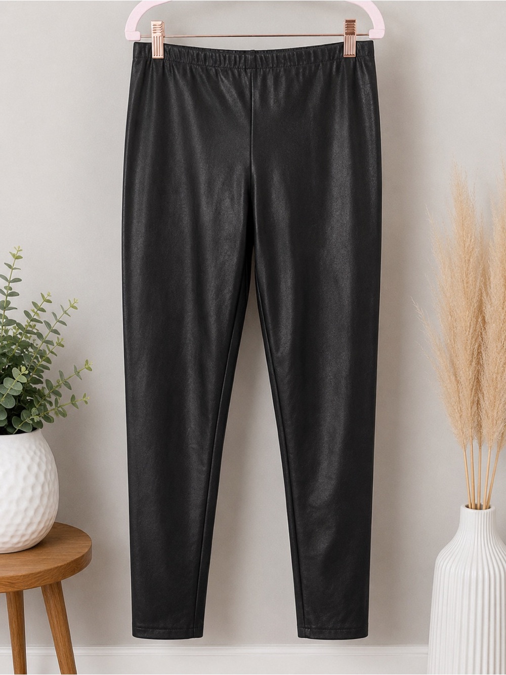 Black Faux Leather Leggings - Women Pants & Jumpsuits